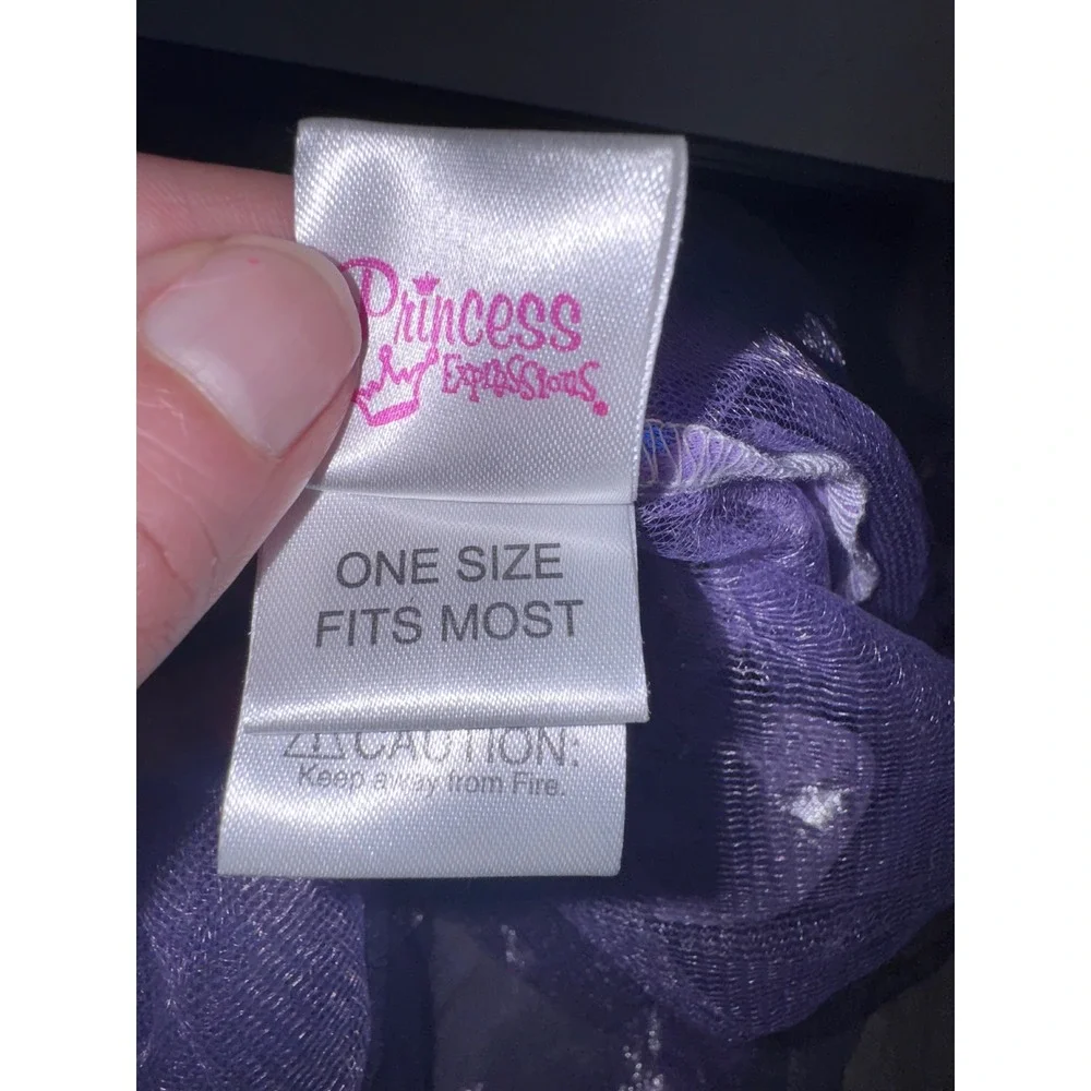 Princess Expressions Purple Butterfly Tutu Skirt Set Silver Glitter Waist 2pc